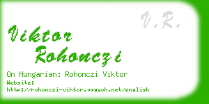 viktor rohonczi business card